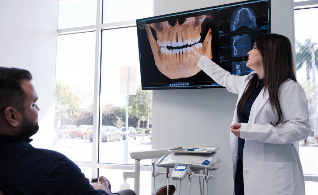 Digital dental x-ray patient review at SP Smile Dentistry in Kendall West