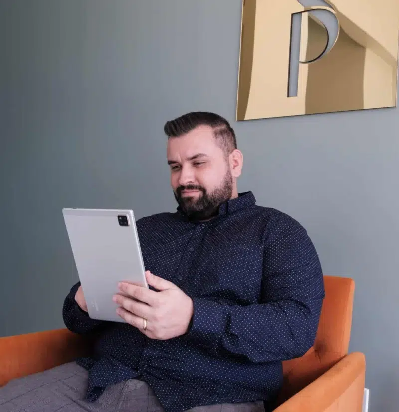 male patient in lobby waiting room at sp smile